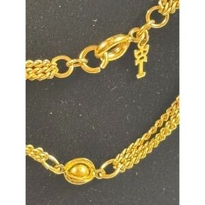 Crown Trifari Bold Statement Piece Extra Long For Layering Vintage Gold Tone